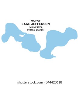 Lake Jefferson (Minnesota,United States) map vector