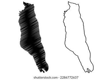 Lake Jipe (Africa, United Republic of Tanzania) map vector illustration, scribble sketch map