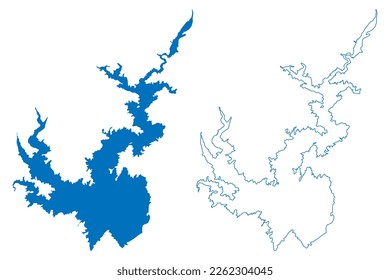 Lake Jocassee Reservoir (United States of America, North America, us, usa, South Carolina) map vector illustration, scribble sketch Jocassee Dam map