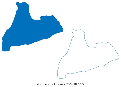 Lake Kaindy (Republic of Kazakhstan) map vector illustration, scribble sketch Qaiyndy koli map