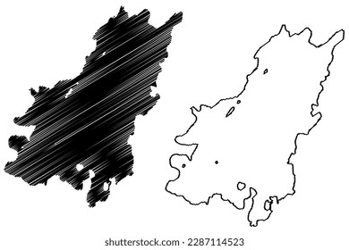 Lake Koka Reservoir (Afrika, Demokratische Bundesrepublik Äthiopien) Karte, Vektorgrafik, Skizze Haroo Qoqaa oder Koka-Dam-Karte