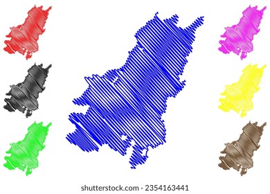 Lake Koka Reservoir (Afrika, Demokratische Bundesrepublik Äthiopien) Karte, Vektorgrafik, Skizze Haroo Qoqaa oder Koka-Dam-Karte