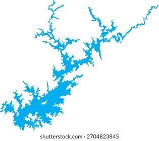 Lake Lanier Georgia Map Shape Vector