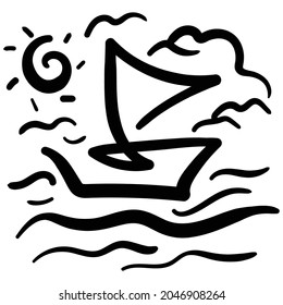Seenlandschaft locker abstraktes Vektordesign 