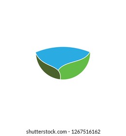 Lake with leaf logo design