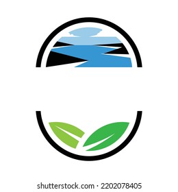 Lake And Leaves Emblem Farms Logo Placeholder