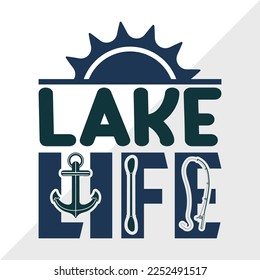 Lake Life SVG Printable Vector Illustration