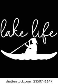 Diseño de arte vectorial de vida en el lago, archivo eps. archivo de diseño para camiseta. SVG, archivo de diseño de corte EPS