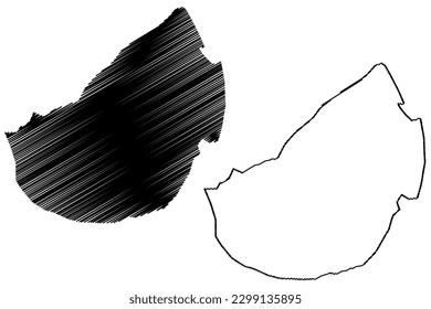 Lake Limassol (United Kingdom of Great Britain and Northern Ireland, British Overseas Territories, island Cyprus) map vector illustration, scribble sketch Akrotiri or Limassol Salt Lake map