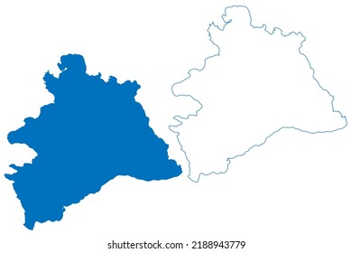 Lake Llanquihue (South America, Republic of Chile) map vector illustration, scribble sketch map