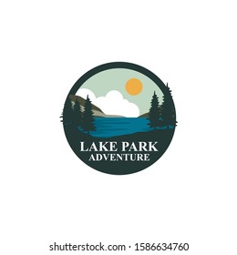 Lake Logo Badge Design Vector