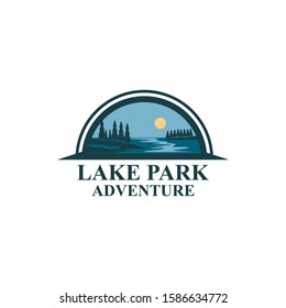 Lake Logo Badge Design Vector