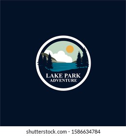 Lake Logo Badge Design Vector