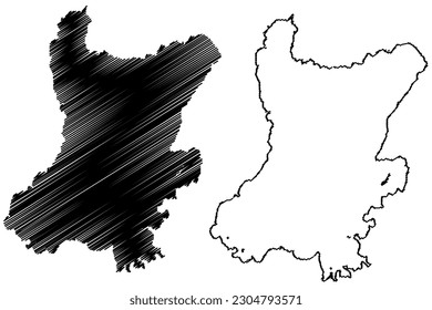 Lake Lough Neagh (United Kingdom of Great Britain and Northern Ireland) map vector illustration, scribble sketch Loch nEathach map