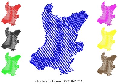 Lake Lough Neagh (United Kingdom of Great Britain and Northern Ireland) map vector illustration, scribble sketch Loch nEathach map