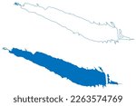 Lake McConaughy and Ogallala Reservoir (United States of America, North America, us, usa, Nebraska) map vector illustration, scribble sketch Kingsley Dam map