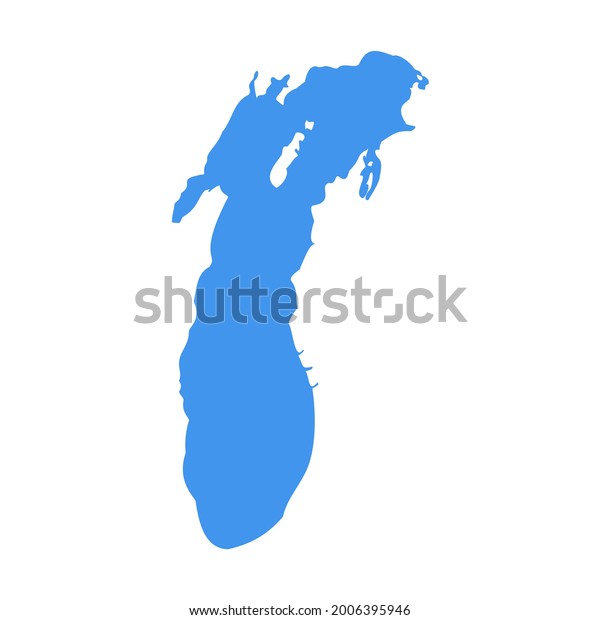 Lake Michigan Vector Map Silhouette Illustration Stock Vector (Royalty