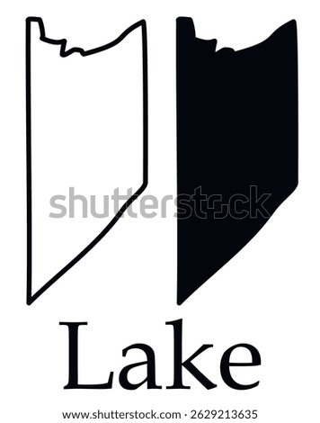 Lake (Minnesota) city map with black border outline vector