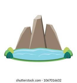 lake and mountains icon