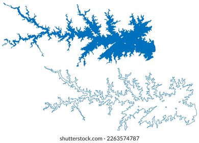 Lake Murray Reservoir (United States of America, North America, us, usa, South Carolina) map vector illustration, scribble sketch Saluda Dam map svg