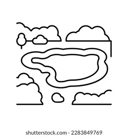 lake nature line icon vector. lake nature sign. isolated contour symbol black illustration