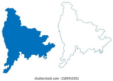 Lake Nettilling (Canada, North America, Baffin Island, Nunavut Territory) map vector illustration, scribble sketch map
