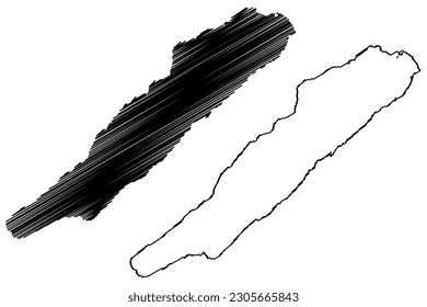 Neuchatel-See (Schweizerische Eidgenossenschaft, Schweiz), Vektorgrafik, Skizze Neuchâtel oder Neuenburgersee-Karte