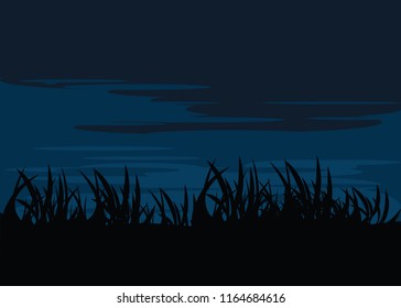 lake in nights backgrounds vector illustration 
