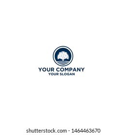 Lake Oak Logo Design Vector