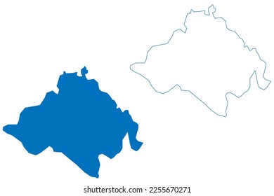 Lake Olomega (Republic of El Salvador, central america) map vector illustration, scribble sketch Laguna de Olomega map