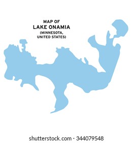 Lake Onamia (Minnesota,United States) map vector