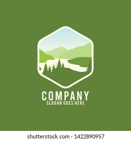 Lake Outdoor Logo Design Template