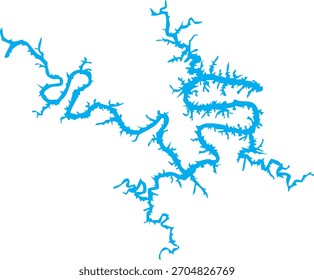 Lago de los Ozarks en Missouri Mapa Forma
