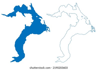 Lake Pend Oreille (United States, North America, Us) Map Vector Illustration, Scribble Sketch Map