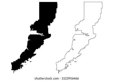 Lake and Peninsula Borough, Alaska (Boroughs and census areas in Alaska, United States of America,USA, U.S., US) map vector illustration, scribble sketch Lake and Peninsula map