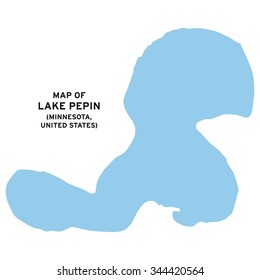 Lake Pepin (Minnesota,United States) Map Vector