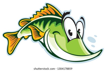 Dibujos animados de la perca del lago