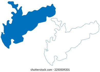 Lake Qattinah (Syrian Arab Republic, Syria) map vector illustration, scribble sketch Homs map