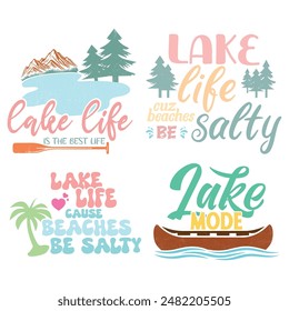 Lake Quotes Diseño Set Diseño Paquete Crafting Camiseta Lake Vibes 