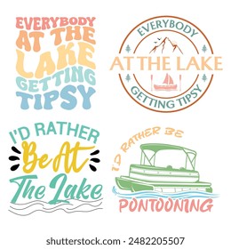 Lake Quotes Design Set Design bundle Crafting T shirt Lake Vibes 