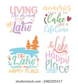 Lake Quotes Design Set Design bundle Crafting T shirt Lake Vibes 