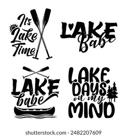Lake Quotes Design Set Sublimation Clipart Crafting T shirt Design Bundle