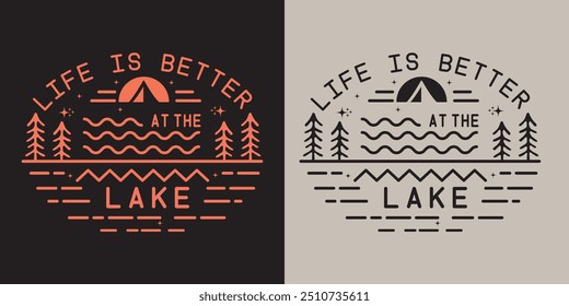 Lake Quotes Summer T-shirt Design This illustration can be used as a print on t-shirts and cards