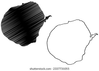 Lake Red (Republic of Croatia) map vector illustration, scribble sketch Crveno jezero map