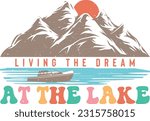 Lake Retro Sublimation Design Bundle