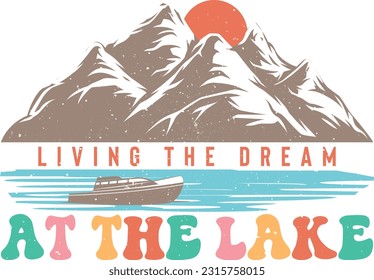 Lake Retro Sublimation Design Bundle