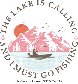 Lake Retro Sublimation Design Bundle