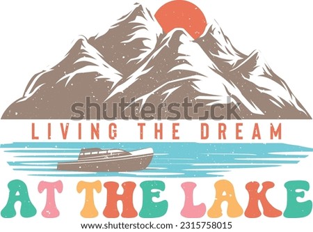 Lake Retro Sublimation Design Bundle