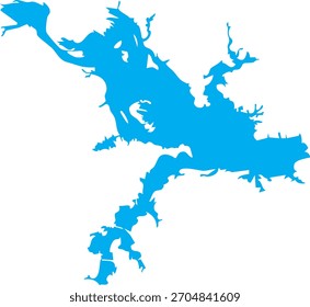 Mapa del lago Robert S. Kerr en forma de embalse en Oklahoma