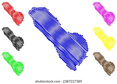 Lake Salton (United States of America, North America, us, usa, California) map vector illustration, scribble sketch Salton Sea map